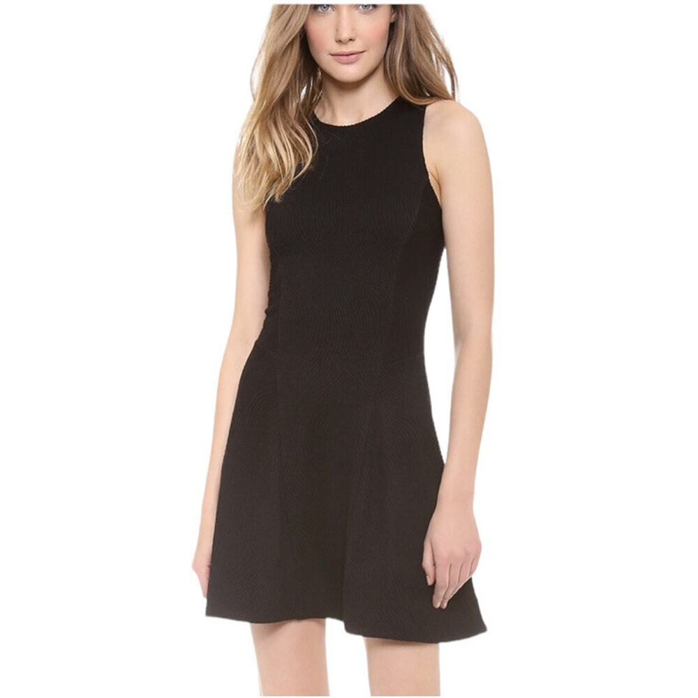 Rag & Bone Geneva Knit Fit and Flare Mini Black Dress M Minimalist Quiet‎ Luxury